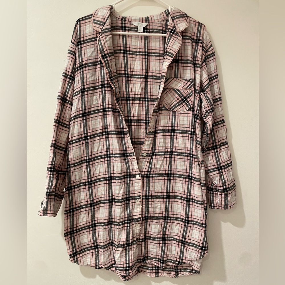WOMENS BLACK & PINK FLANNEL